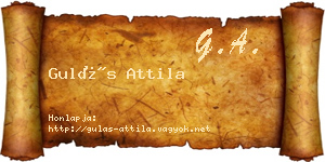 Gulás Attila névjegykártya